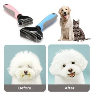 Maxpower Planet Original Pet Grooming Rake - Double-Sided Deshedding Dematting Tool, Undercoat Rake for Dogs & Cats, Extra-Wide Dog Grooming Brush & Deshedder Comb for Long Hair, Reduces Shedding 95%