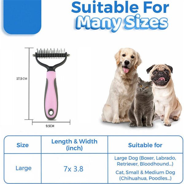 Maxpower Planet Original Pet Grooming Rake - Double-Sided Deshedding Dematting Tool, Undercoat Rake for Dogs & Cats, Extra-Wide Dog Grooming Brush & Deshedder Comb for Long Hair, Reduces Shedding 95% - Image 5