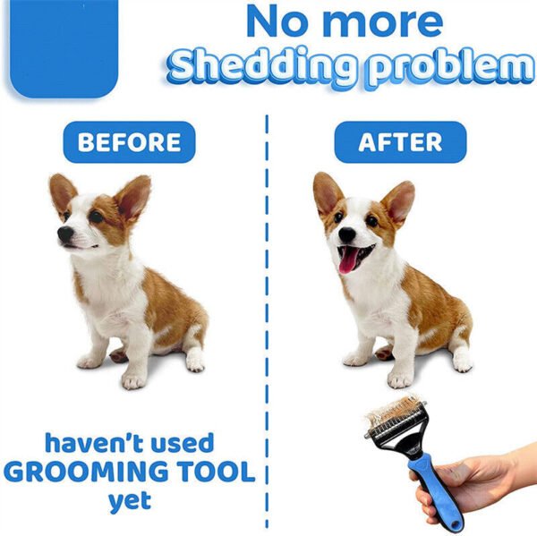 Maxpower Planet Original Pet Grooming Rake - Double-Sided Deshedding Dematting Tool, Undercoat Rake for Dogs & Cats, Extra-Wide Dog Grooming Brush & Deshedder Comb for Long Hair, Reduces Shedding 95% - Image 9