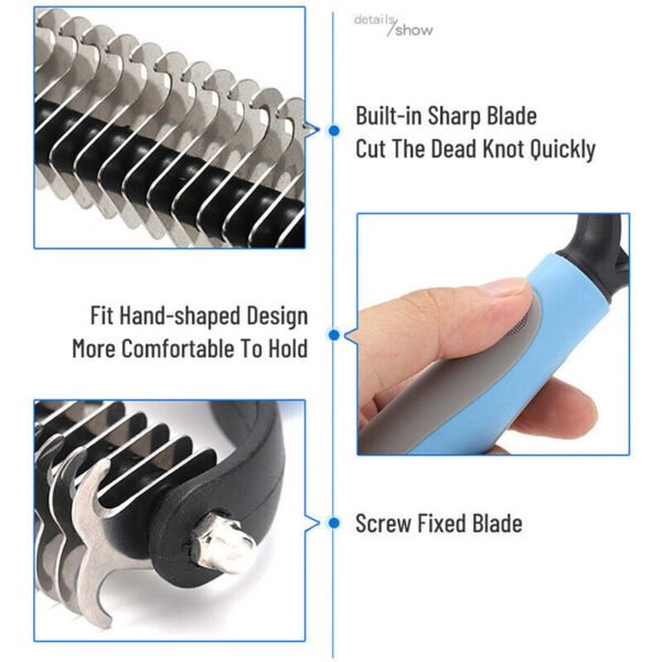 Maxpower Planet Original Pet Grooming Rake - Double-Sided Deshedding Dematting Tool, Undercoat Rake for Dogs & Cats, Extra-Wide Dog Grooming Brush & Deshedder Comb for Long Hair, Reduces Shedding 95% - Image 10