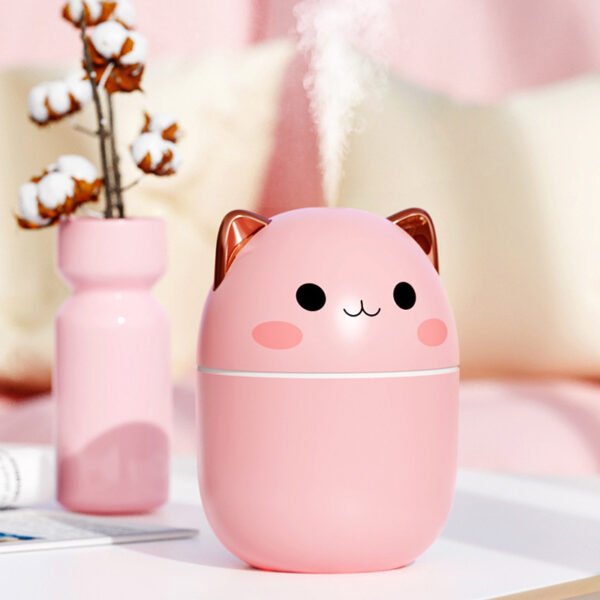 Air Humidifier Cute Cat Ultra-Silent USB Office Household Bedroom Car Aromatherapy Air Purifier With Led Cool Mist Spray - Image 3