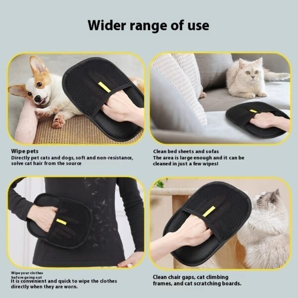 Pet Hair Remover Gloves Deshedding Brush Glove For Dog Cat Rabbit With Long Short Curly Hair - Image 2