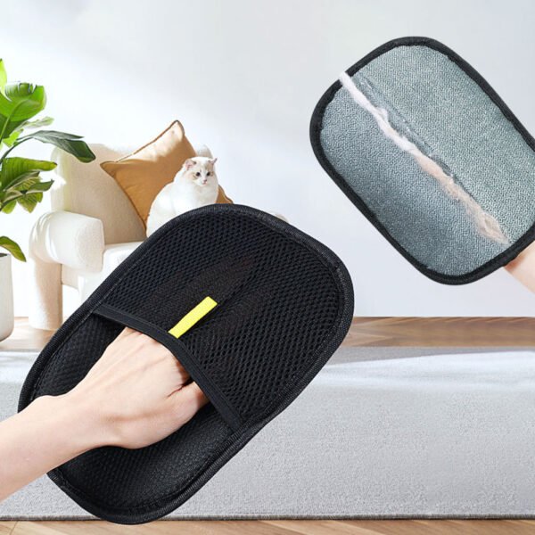 Pet Hair Remover Gloves Deshedding Brush Glove For Dog Cat Rabbit With Long Short Curly Hair - Image 4