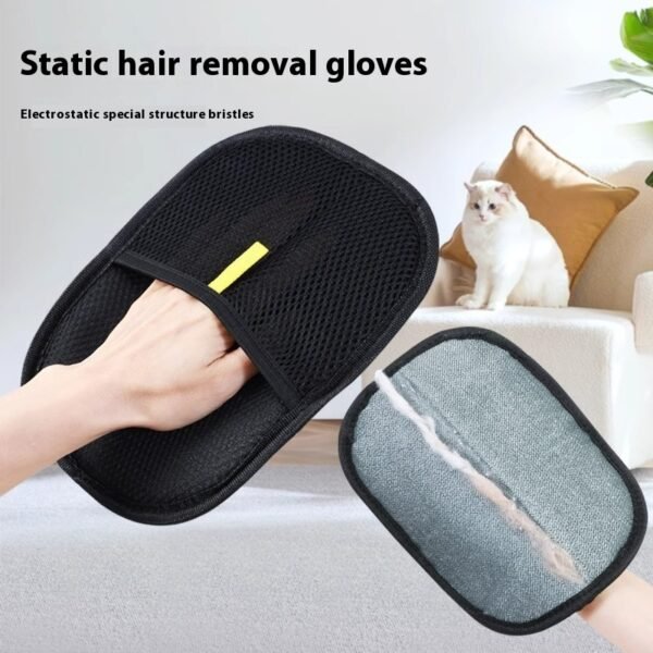 Pet Hair Remover Gloves Deshedding Brush Glove For Dog Cat Rabbit With Long Short Curly Hair - Image 10